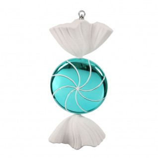 18.5 in. Turquoise White Swirl Candy