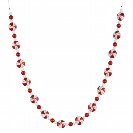6 ft. X 60mm Red-White Candy Garland 1-Bx