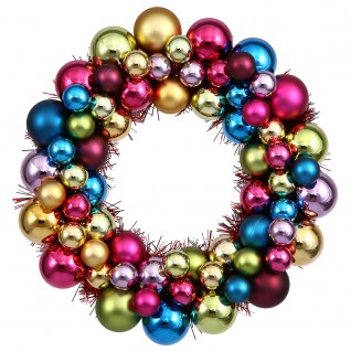 12 in. Multi Colored Ball Wreath