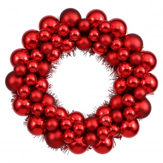 12 in. Red Colored Ball Wreath