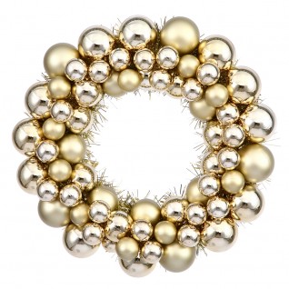 12 in. Gold Colored Ball Wreath