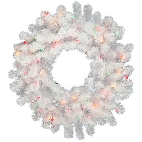 A805831LED 30 in. Crystal White Wreath 50Led WmWht -  Vickerman