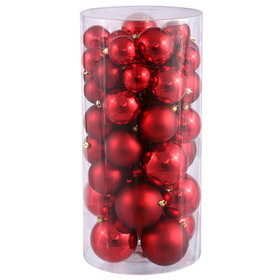 2.4 in. - 3 in. - 4 in. Red Balls Shiny-Matte 50-Box