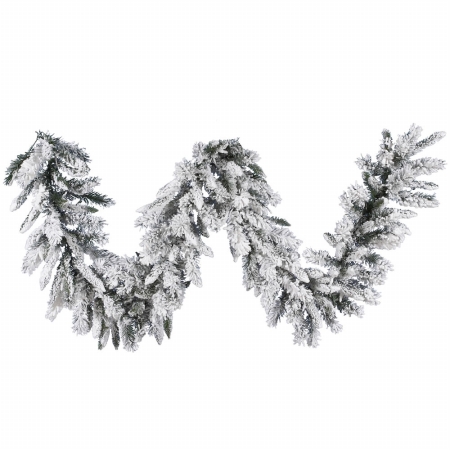 9 ft. X 16 in. Flocked Snow Ridge Garland 160T