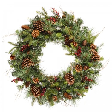 30 in. Cibola Mix Berry Wreath 195Tips