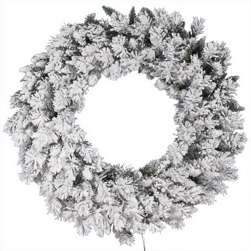 42 in. Flocked Snow Ridge Wreath 160T