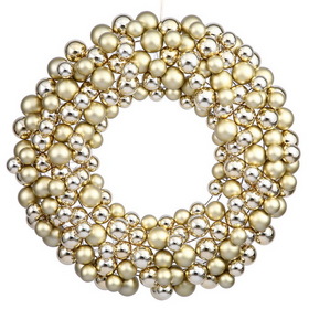 24 in. Gold Colored Ball Wreath