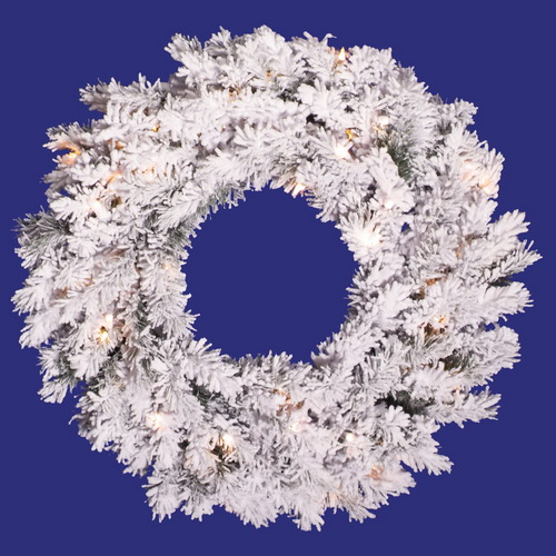 A806337 48 in. Flocked Alaskan Pine Wreath 220 Tips