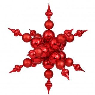 39 in. Red Radical Snowflake Shiny-Glitter