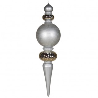 62 in. Silver Finial Shiny-Matte-Glitter