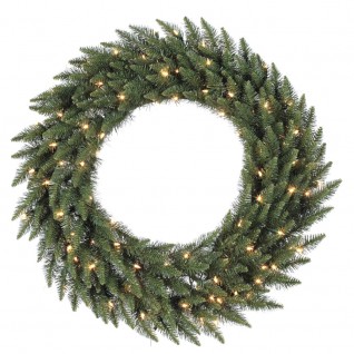 144 in. Camdon Fir Wreath 700LED WmWht