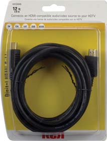 Picture of Audiovox VH12HHR RCA HDMI Cable Black 12ft Black