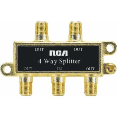 Picture of Audiovox VH49R RCA 4-Way Coax Splitter Gold