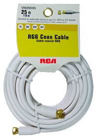 Picture of Audiovox VH625WHR RCA RG6 Coaxial Cable White 25ft White