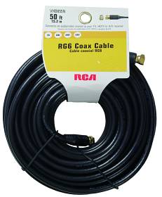 Picture of Audiovox VHB655R RCA RG6 Coaxial Cable Black 50ft Black