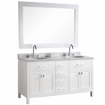 Picture of Design Element Group DEC076A-W London 61 in. Double Sink Vanity Set- Pure White