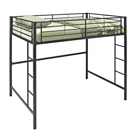 Walker Edison BDOLBL Metal Full-Double Loft Bunk Bed - Black