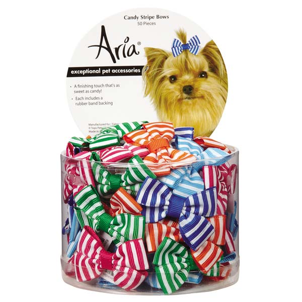 Picture of Aria North DT7510 50 Candy Stripe Bow Canister 50Pc