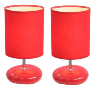 Picture of Simple Designs Stonies Small Stone Look Table Bedside Lamp 2 Pack Set