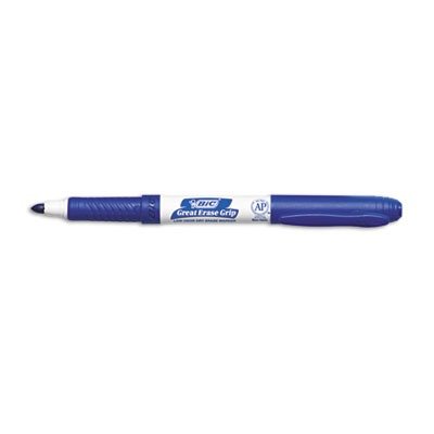 Picture of Bic GDE11BE Great Erase Grip Dry Erase Markers- Fine Point- Blue- Dozen