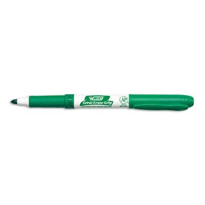 Picture of Bic GDE11GN Great Erase Grip Dry Erase Markers- Fine Point- Green- Dozen