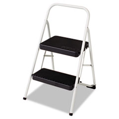 Csc 11135CLGG1 Two-Step All Steel Folding Step Stool, 220-lb., 17.38w x 18d x 28.13h, Gray