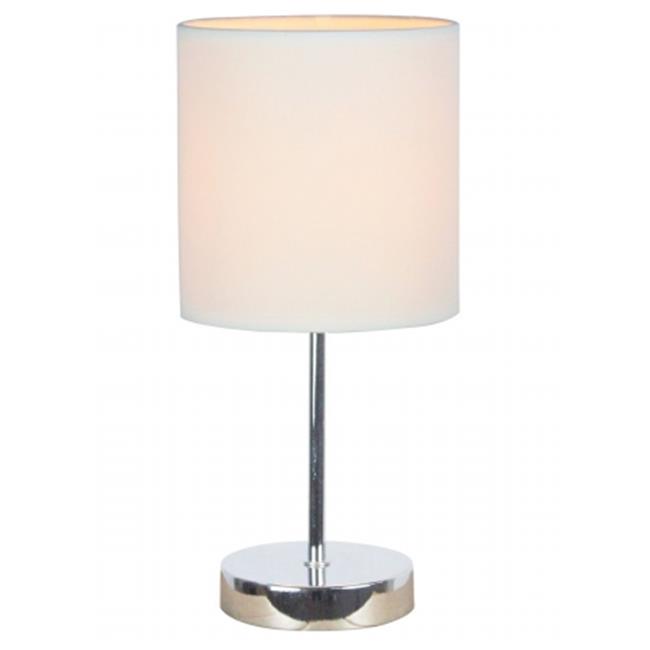 All the Rages Chrome Mini Basic Table Lamp with White Shade