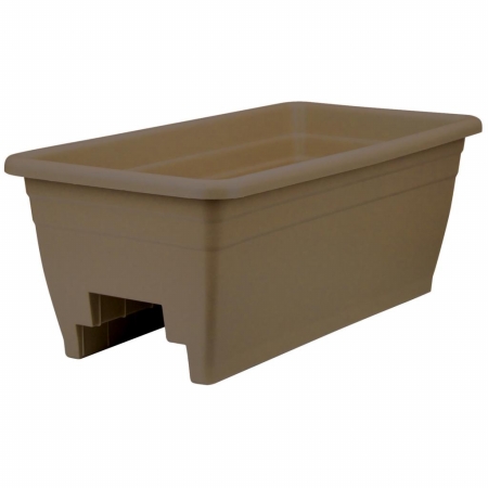 Akro 24 in. Deck Rail Box Planter Chocolate