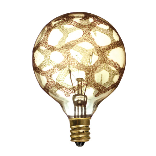 Picture of Bulbrite Pack of (6) 40 Watt Dimmable Amber Marble Finish G16.5 Candelabra (E12) Incandescent Bulb