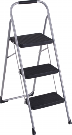 Picture of Cosco Products 11408PBL1E Cosco Three Step Big Step Folding Step Stool with Rubber Hand Grip