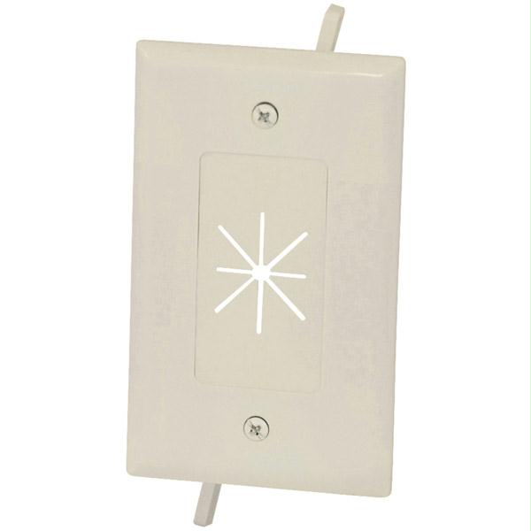 Picture of Datacomm 1-Gang Cable Plate with Flexible Opening - Lite Almond - 45-0014-LA