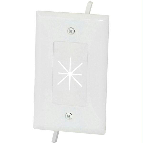 Picture of Datacomm 1-Gang Cable Plate with Flexible Opening - White - 45-0014-WH