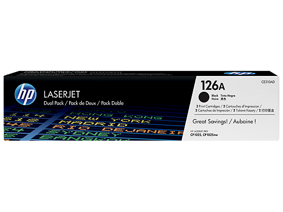 Picture of 126A 2-Pack Black Toner Cartridge - CE310AD