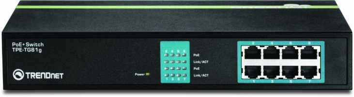 Picture of TRENDnet 8-Port Gigabit GREENnet PoE Plus Switch - TPE-TG81G