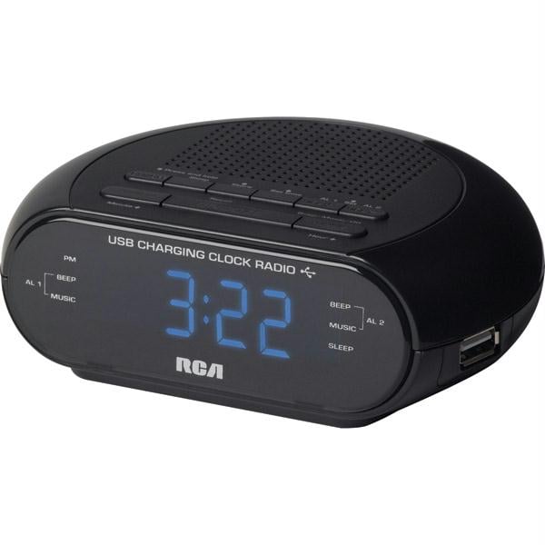 Picture of RCA Dual Wake Alarm Clock Radio with USB Port - RC207