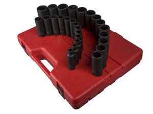 Sunex Tool Su2827 .5 In. Dr. 12 Pt. 26 Pc. Metric Deep Impact Socket Set