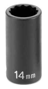 3/8" Drive, 13mm Size, Metric Socket, 12 Points, Semi Deep,3/8" Drive,13mm