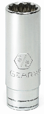 GEARWRENCH Deep Hand Socket: 1/2" Drive, 1/2" Socket, 12-Point - Chrome-Plated Finish, Tether Capable | Part #80773
