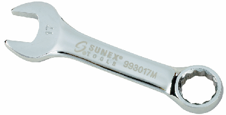 Sunex Tool 993017M 17Mm Fully Polished Stubby Combination Wrench