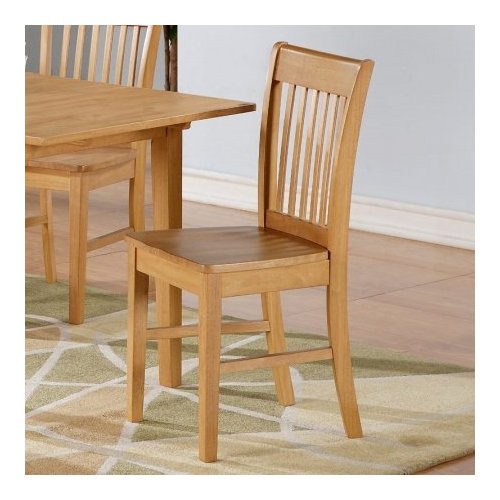Picture of East West NFC-OAK-W Norfolk Chair with Wood Seat -Oak Finish.- Oak - Pack of 2