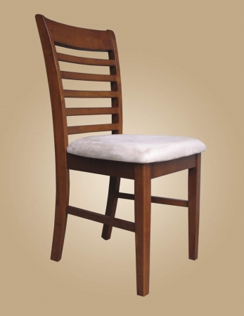 MC-SBR-C Milan ladder back chairs with upholstered seat, Saddle Brown - Pack of 2