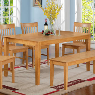 East West EWCDT-OAK-S Capri Rectangular dining table 36 in. x 60 in. with solid wood top, Oak