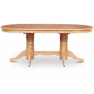 VT-OAK-TB Vancouver Oval Double Pedestal Dining Room Table - Oak