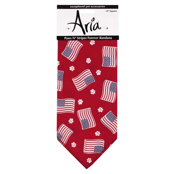Picture of Aria North DT6248 83 Paws N Stripes Forever Bandana Red