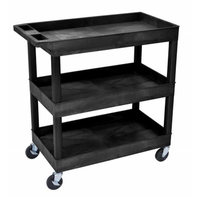 Luxor EC111-B Three Shelf Utility Cart