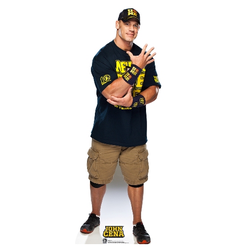 Picture of Advanced Graphics 1622 John Cena Navy and Gold Shirt On - WWE