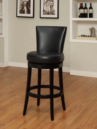 Picture of Armen Living LC4044BABL26 Boston Swivel Barstool In Black Bicast Leather 26 in. Seat Height - black
