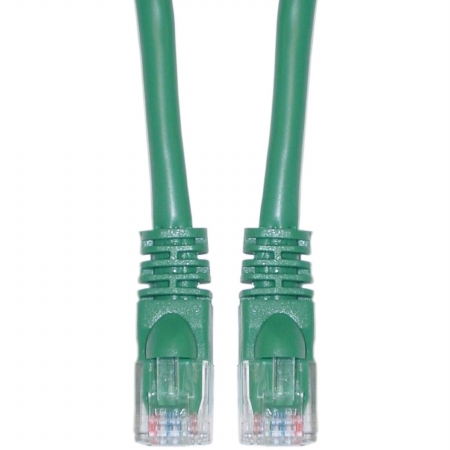 Cat5e Green Copper Ethernet Patch Cable, Snagless/Molded Boot, POE Compliant, 4 foot