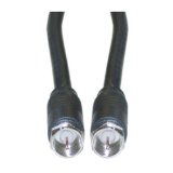 F-pin RG6 Coaxial Cable, Black, F-pin Male, 6 foot