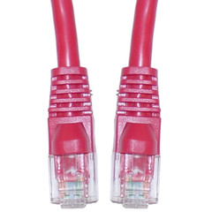 Cat5e Red Copper Ethernet Patch Cable, Snagless/Molded Boot, POE Compliant, 4 foot
